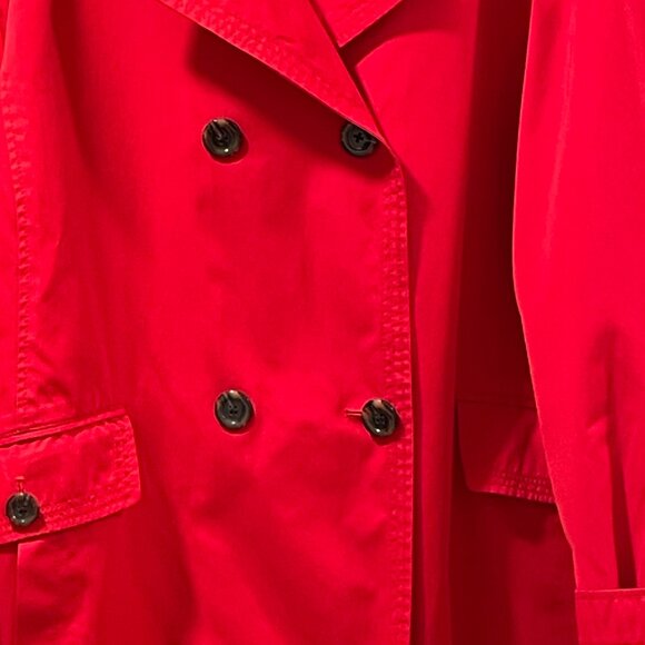 (NEW) LANDS' END Double Breast Lightweight Lined Long Sleeve Rain Coat, Red - 3X - Picture 4 of 12